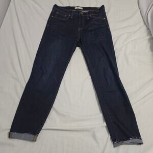 Madewell 9" High-Rise Skinny Jeans Women’s 29 Dark Wash Raw Hem Denim